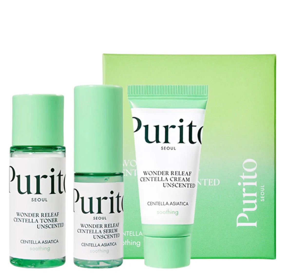 Purito | Wonder Releaf Centella Mini Kit Unscented - Girl's Cave Purito | Wonder Releaf Centella Mini Kit Unscented - Girl's Cave