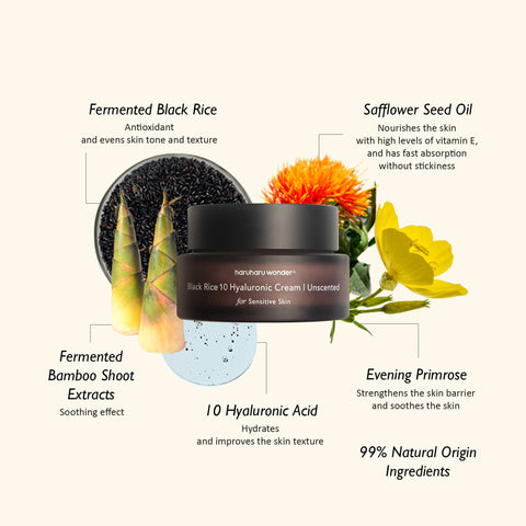 haruharu wonder Black Rice 10 Hyaluronic Cream Unscented - ingredients