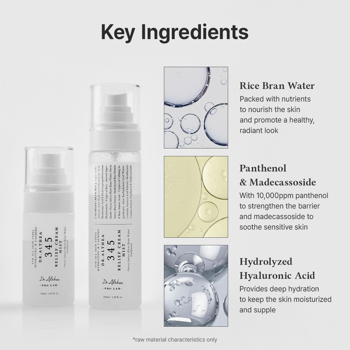 Dr.Althea 345 Relief Cream Mist - ingredients
