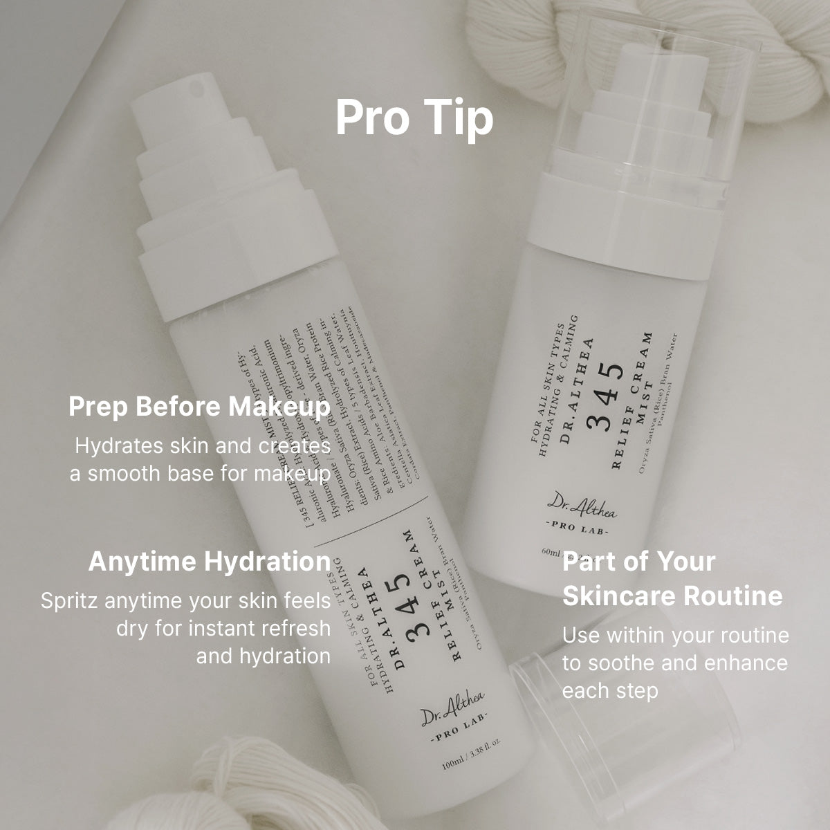 Dr.Althea 345 Relief Cream Mist - application