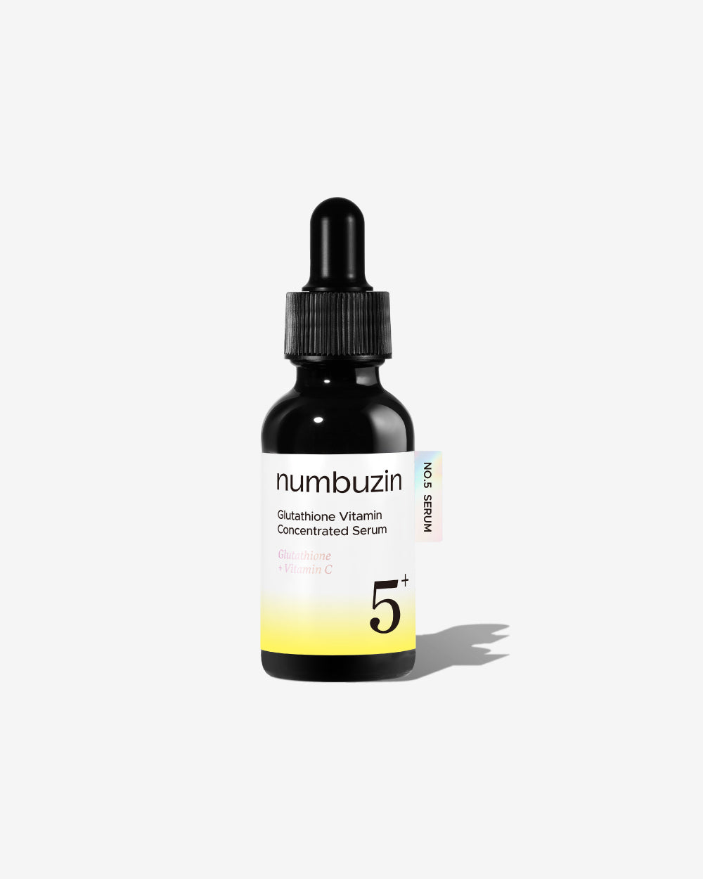 numbuzin No.5+ Glutathione Vitamin Concentrated Serum 30ml bottle on clean background