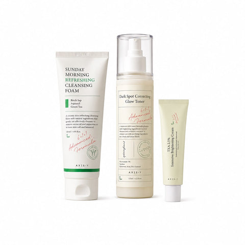 AXIS-Y Brightening Ritual Bundle – Cleansing Foam + Glow Toner + TXA Brightening Cream