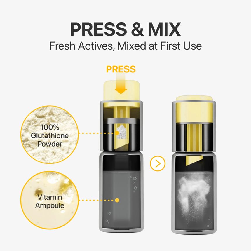 numbuzin No.5 ampoule press and mix glutathione powder