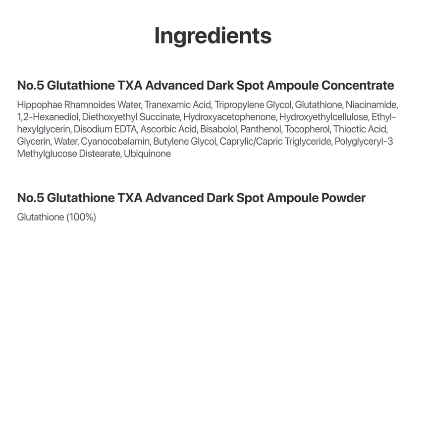 numbuzin No.5 Glutathione TXA Ampoule routine