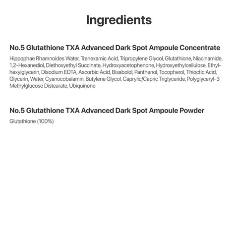 numbuzin No.5 Glutathione TXA Ampoule routine