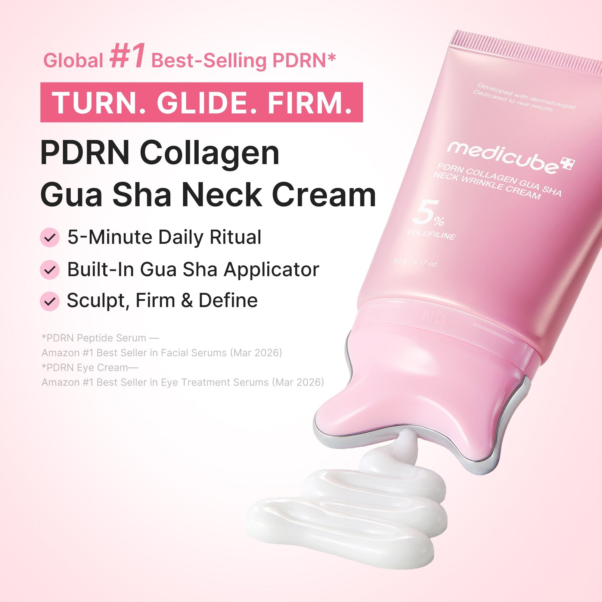 Medicube PDRN neck cream with built-in gua sha applicator