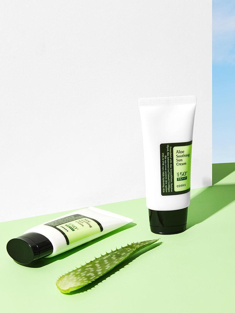 COSRX Aloe Soothing Sun Cream - application on skin