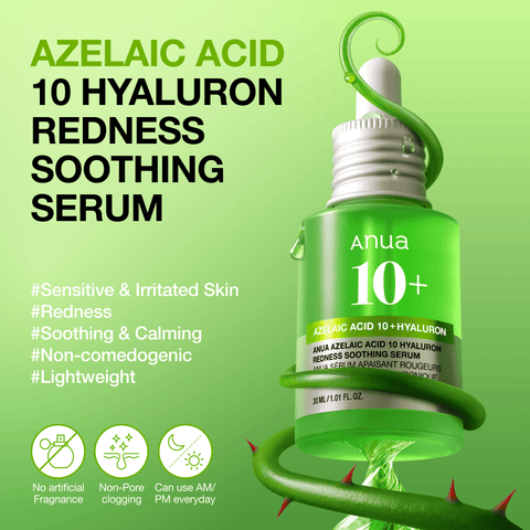 ANUA Azelaic Acid 10 Hyaluron Redness Soothing Serum 30ml