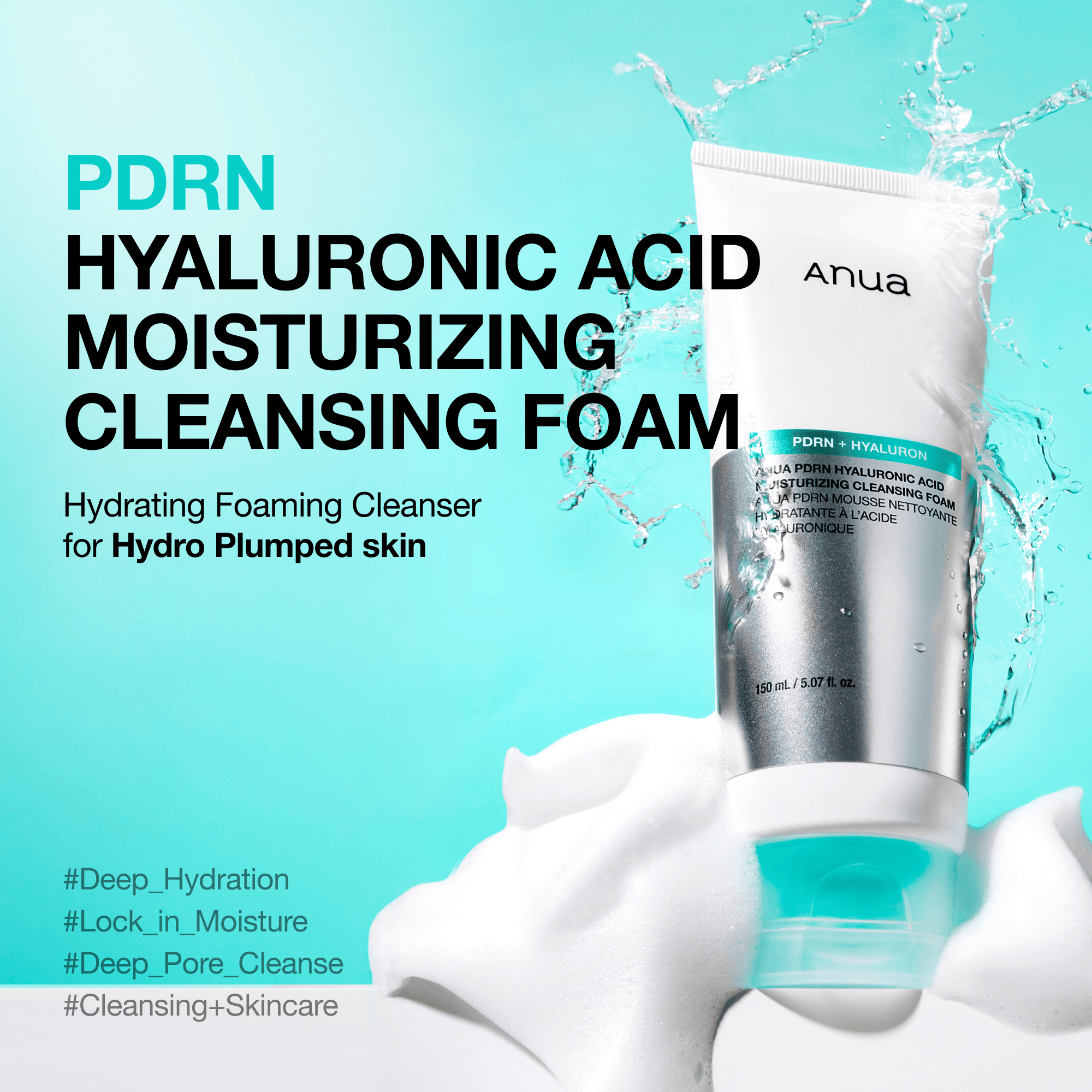 Anua PDRN Hyaluronic Acid Moisturizing Cleansing Foam - packaging