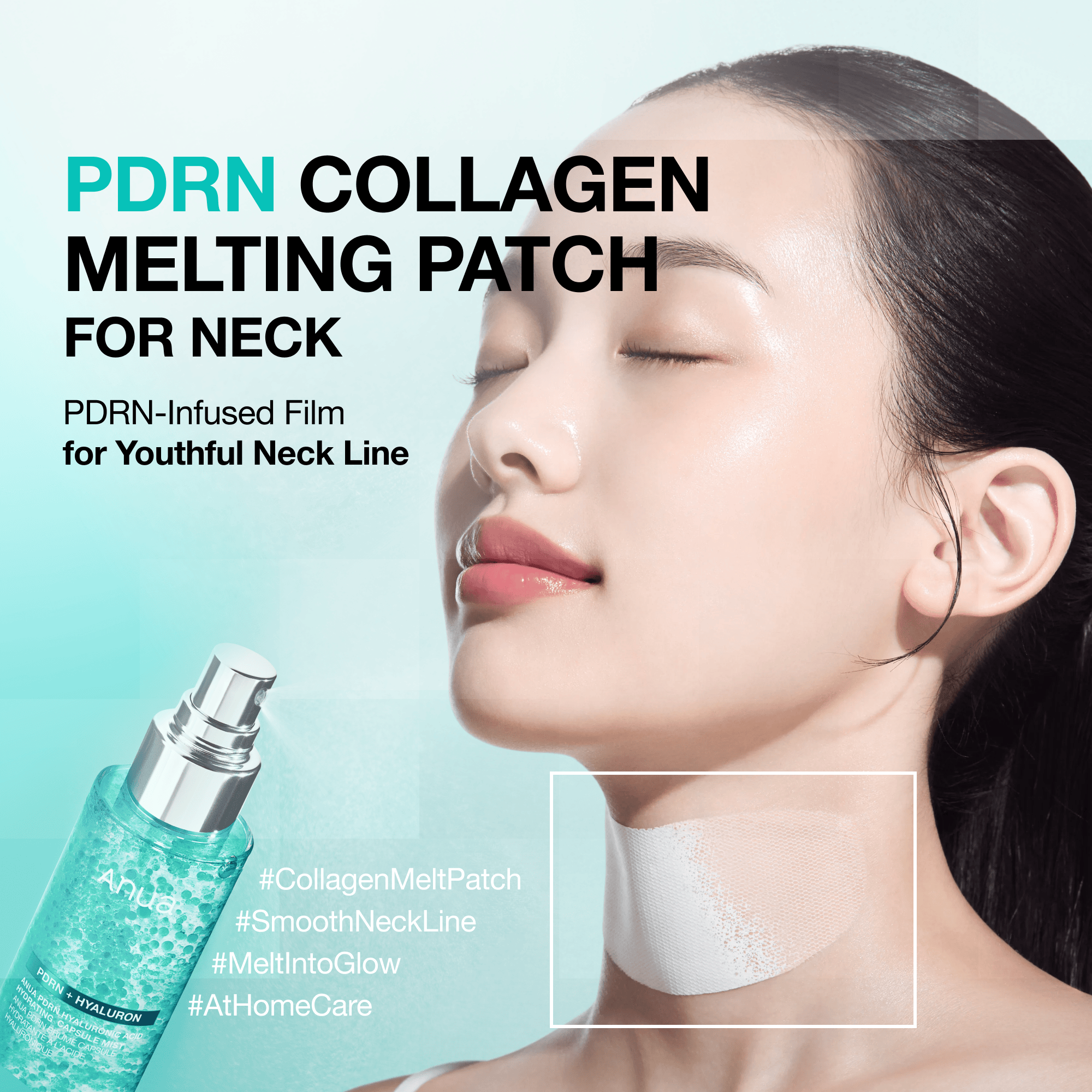 ANUA PDRN Collagen Melting Patch for Neck 4 Patches