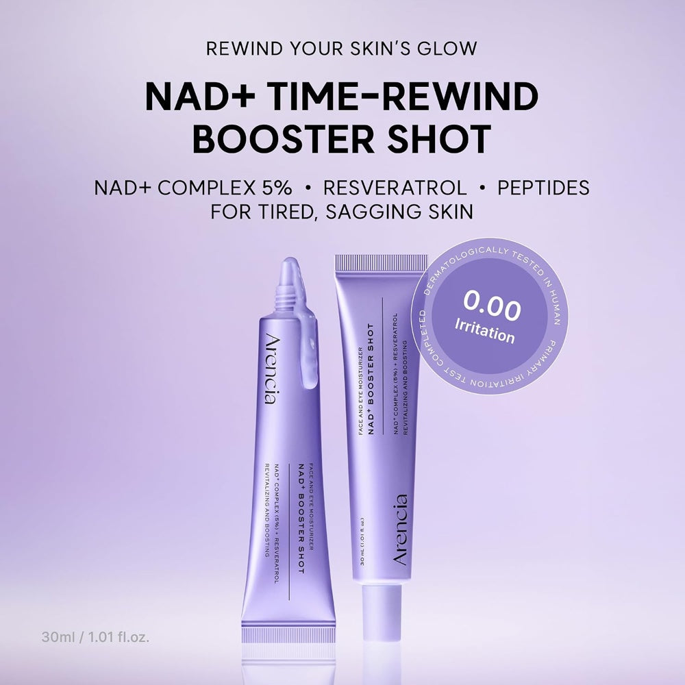 Arencia NAD+ Time-Rewind Booster Shot with NAD+ complex, resveratrol and peptides