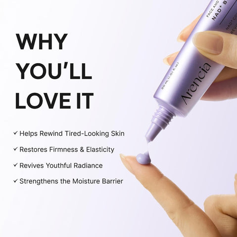 Arencia NAD+ Booster Shot benefits for firmness and radiance