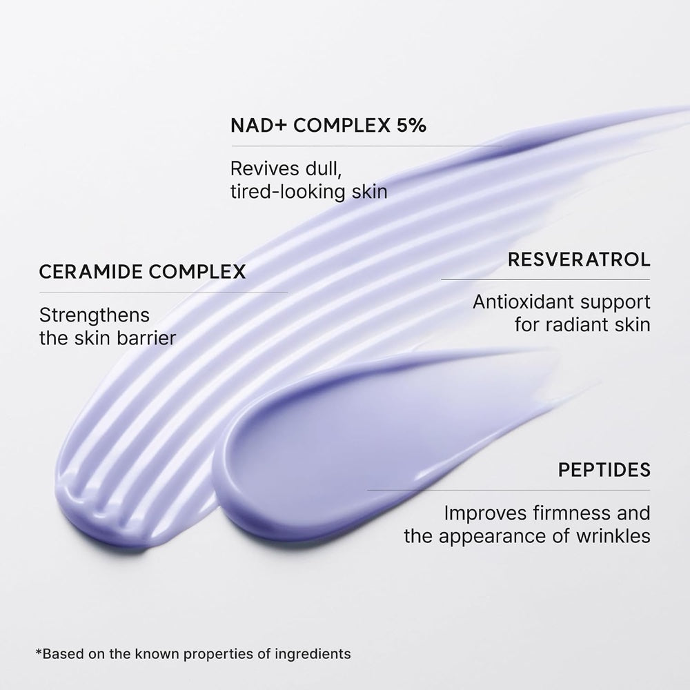 Arencia NAD+ Booster Shot key ingredients NAD+ ceramide resveratrol peptides