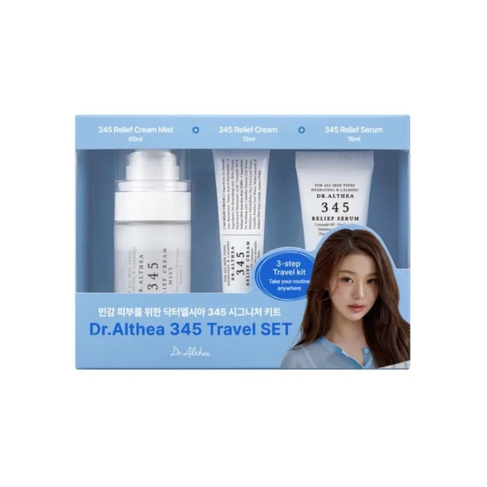 Dr.Althea 345 Travel Set box with Relief Cream Mist 60ml, Relief Cream 15ml and Relief Serum 15ml