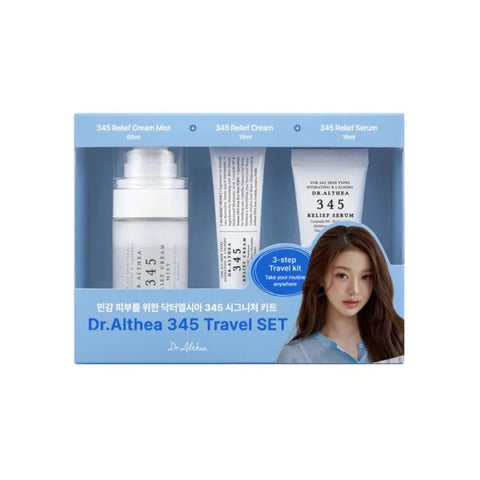 Dr.Althea 345 Travel Set box with Relief Cream Mist 60ml, Relief Cream 15ml and Relief Serum 15ml