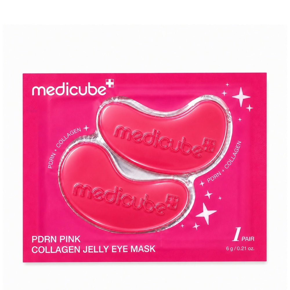 Medicube PDRN Pink Collagen Jelly Eye Mask sachet with pink hydrogel patches