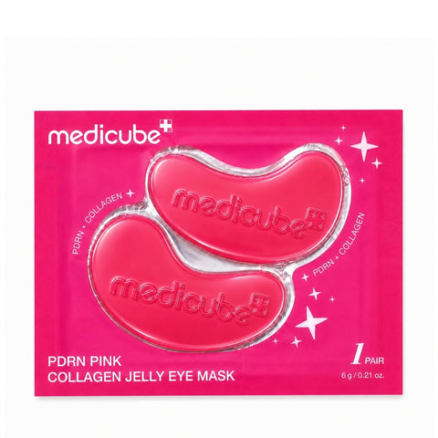 Medicube PDRN Pink Collagen Jelly Eye Mask sachet with pink hydrogel patches
