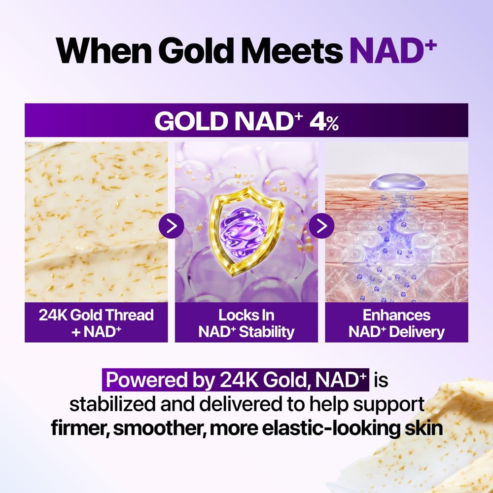 Gold NAD+ 4% with 24K gold thread in numbuzin firming cream