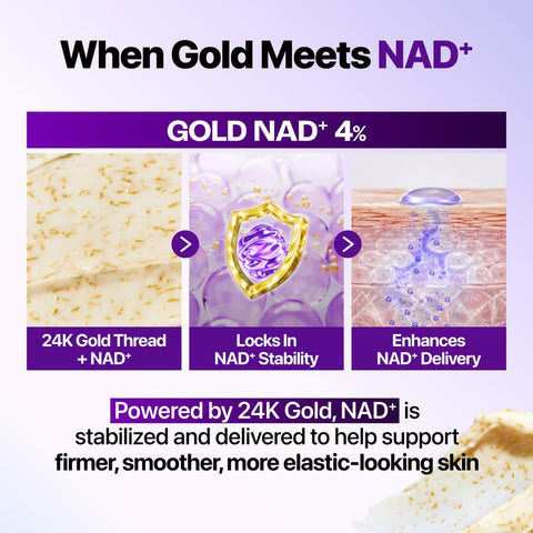 Gold NAD+ 4% with 24K gold thread in numbuzin firming cream