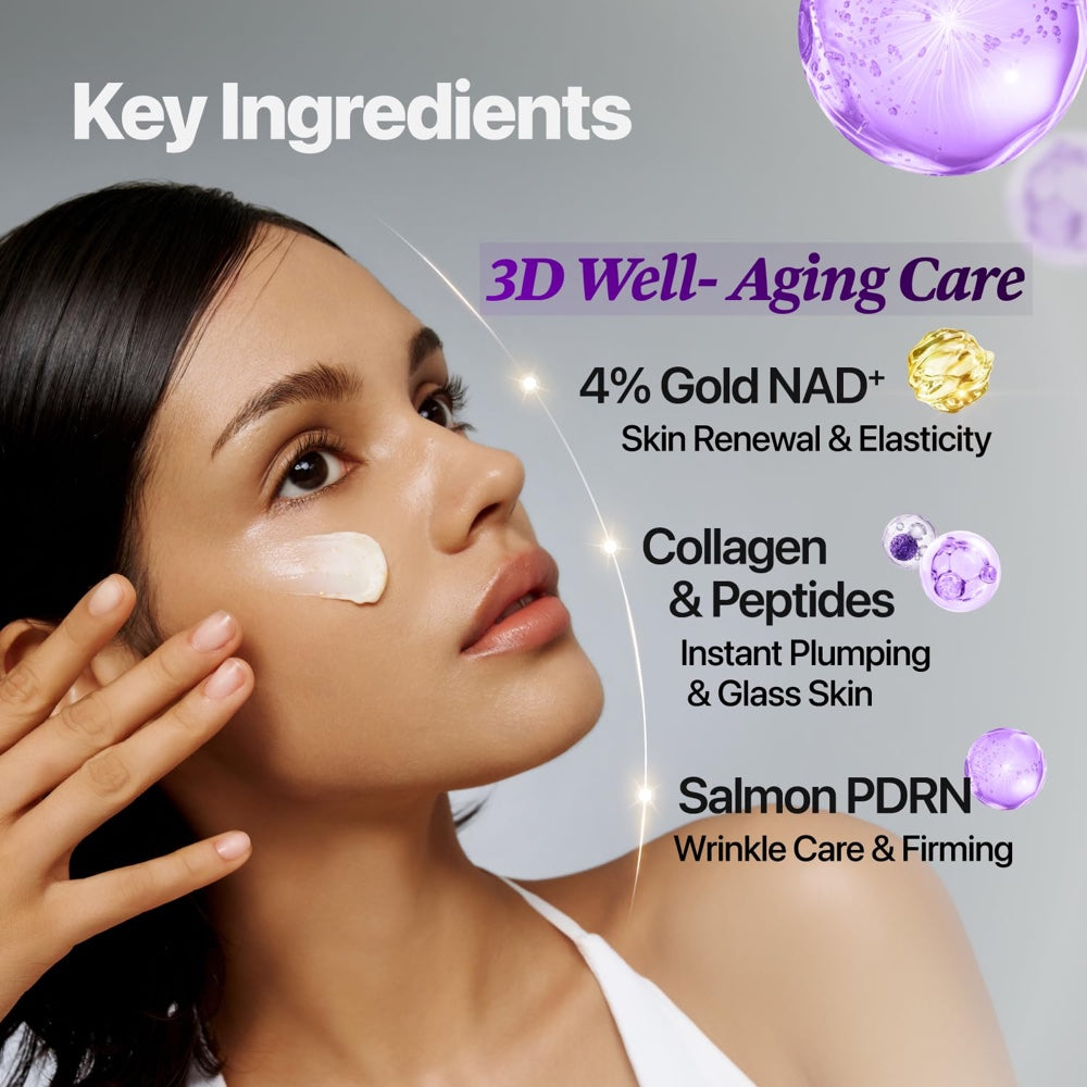 numbuzin firming cream key ingredients: Gold NAD+, collagen peptides, salmon PDRN