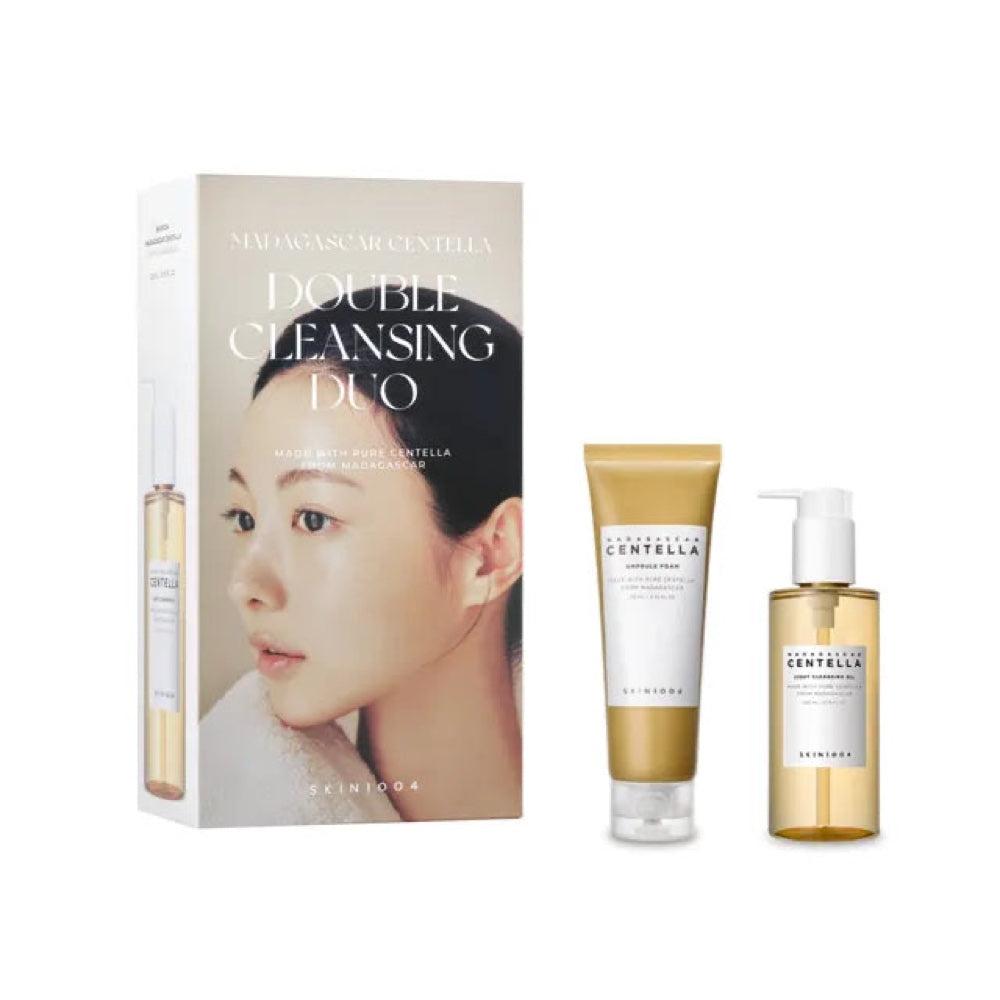 SKIN1004 Madagascar Centella Double Cleansing Duo Set box with Light Cleansing Oil and Ampoule Foam