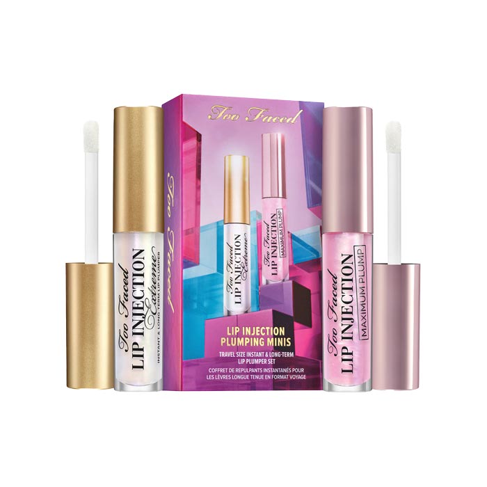 Too Faced Lip Injection Extreme Plumping Minis Duo - Clear & Bubblegum Yum