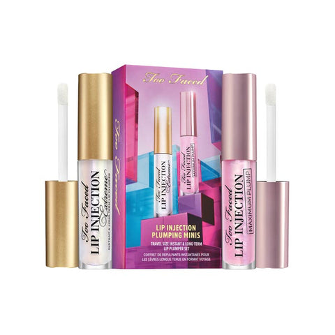 Too Faced Lip Injection Extreme Plumping Minis Duo - Clear & Bubblegum Yum